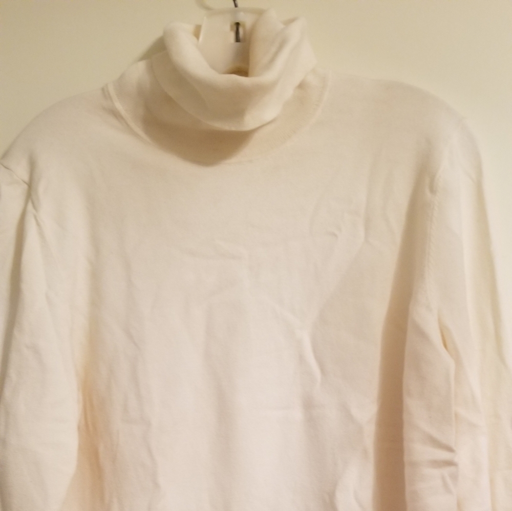 Talbots winter white button cuff sweater